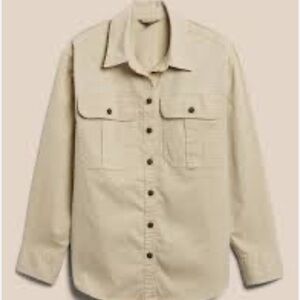 Banana republic oversized shirt jacket tan Button-Up